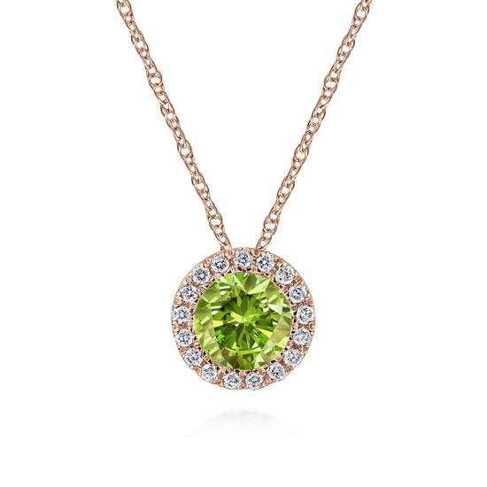 Gabriel - 14K Rose Gold Peridot Pendant Necklace