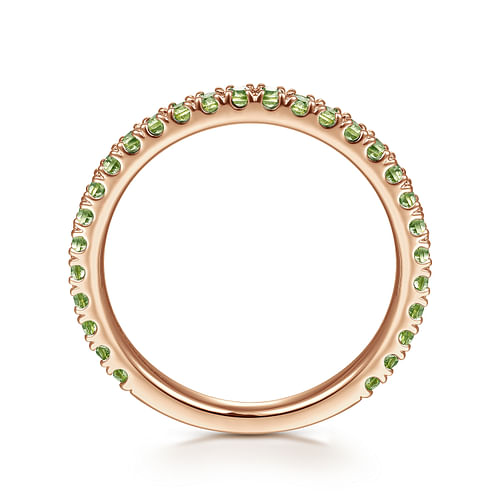 14K Rose Gold Peridot Stackable Ring