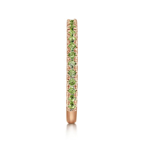 14K Rose Gold Peridot Stackable Ring