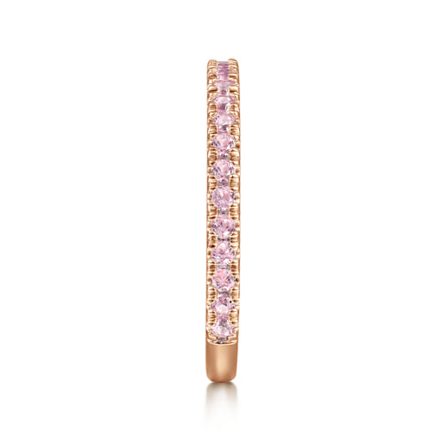 14K Rose Gold Pink Created Cubic Zirconia Stackable Ring