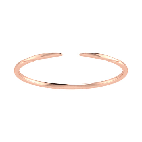 14K Rose Gold Plain Bangle