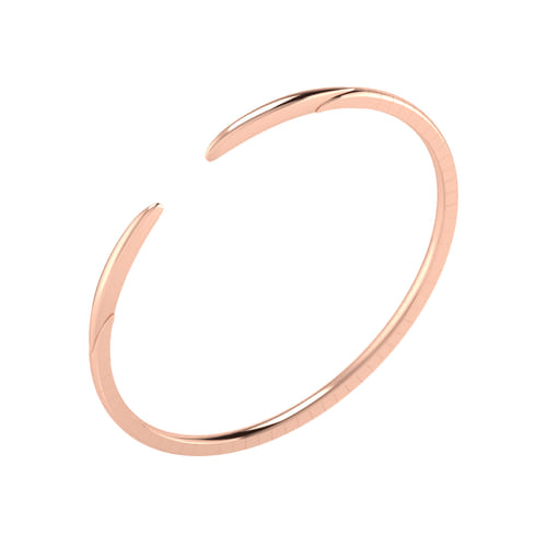 14K Rose Gold Plain Bangle