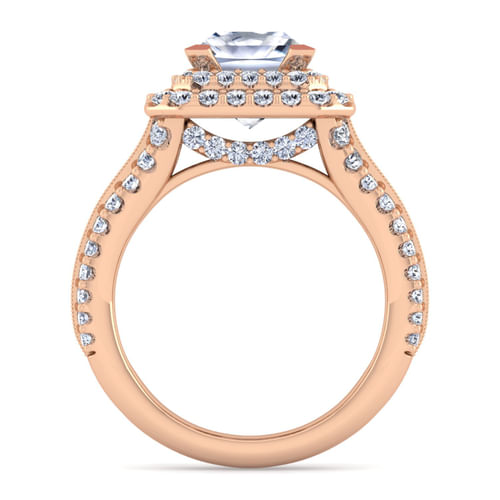 14K Rose Gold Princess Cut Diamond Channel Set Engagement Ring
