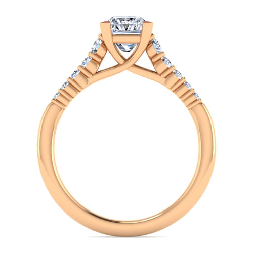 14K Rose Gold Princess Cut Diamond Engagement Ring