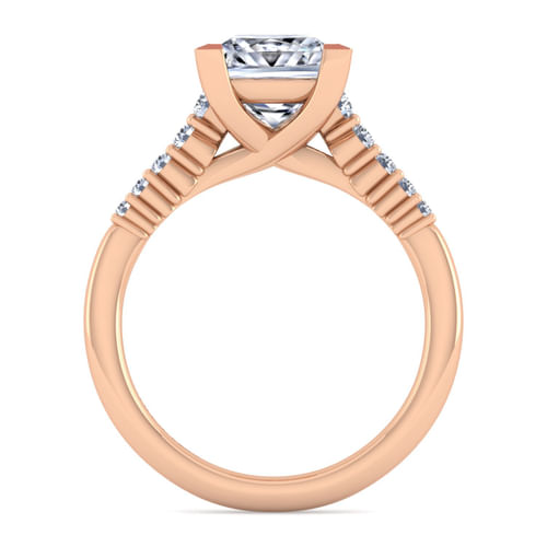 14K Rose Gold Princess Cut Diamond Engagement Ring