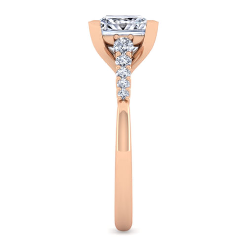 14K Rose Gold Princess Cut Diamond Engagement Ring