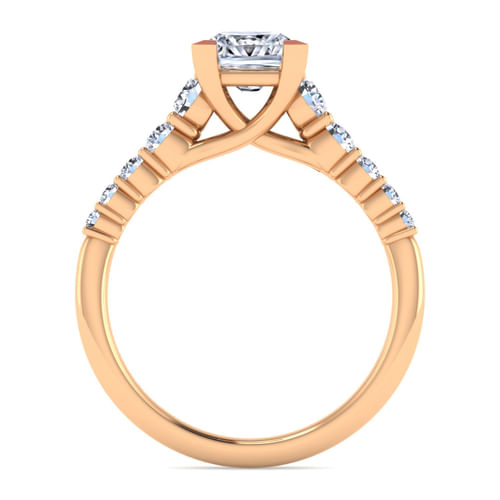 14K Rose Gold Princess Cut Diamond Engagement Ring