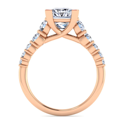 14K Rose Gold Princess Cut Diamond Engagement Ring