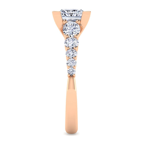 14K Rose Gold Princess Cut Diamond Engagement Ring