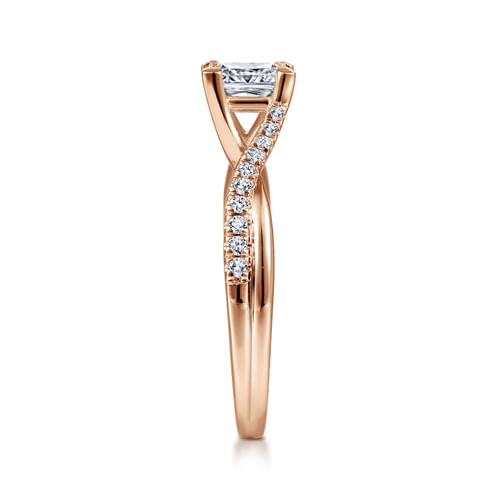14K Rose Gold Princess Cut Diamond Engagement Ring