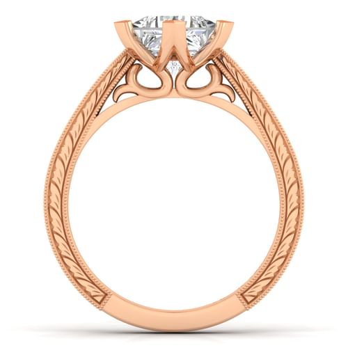 14K Rose Gold Princess Cut Diamond Engagement Ring