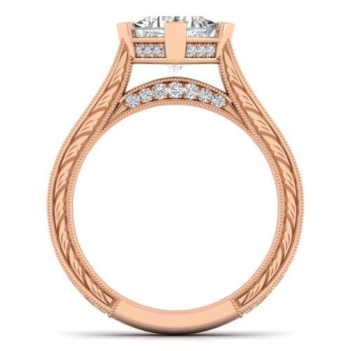 14K Rose Gold Princess Cut Diamond Engagement Ring