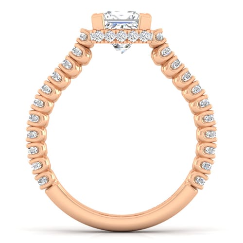 14K Rose Gold Princess Cut Diamond Engagement Ring