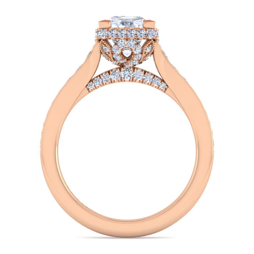 14K Rose Gold Princess Cut Diamond Engagement Ring