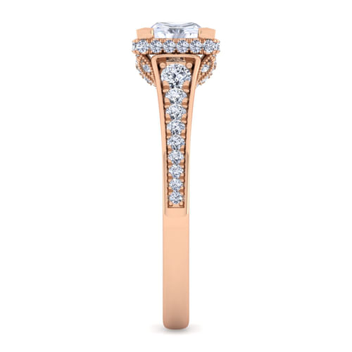 14K Rose Gold Princess Cut Diamond Engagement Ring