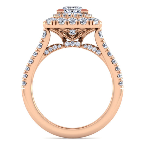 14K Rose Gold Princess Cut Diamond Engagement Ring
