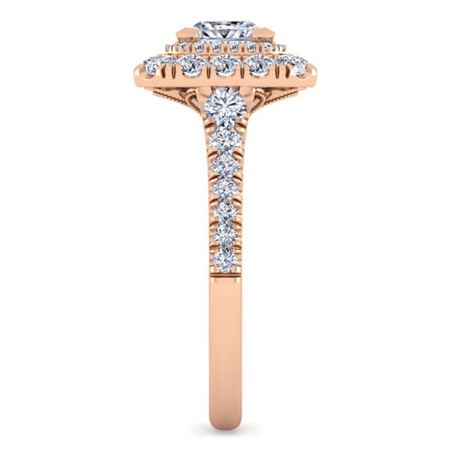 14K Rose Gold Princess Cut Diamond Engagement Ring
