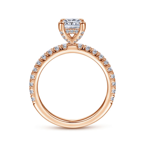 14K Rose Gold Princess Cut Diamond Engagement Ring
