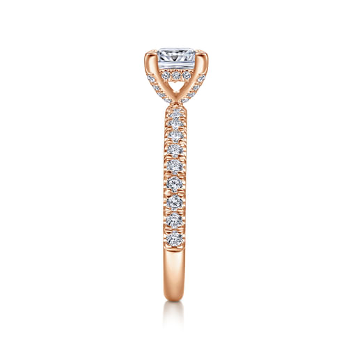 14K Rose Gold Princess Cut Diamond Engagement Ring