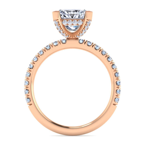 14K Rose Gold Princess Cut Diamond Engagement Ring