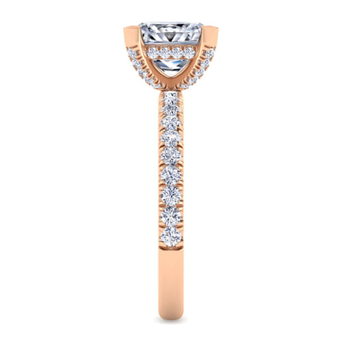 14K Rose Gold Princess Cut Diamond Engagement Ring