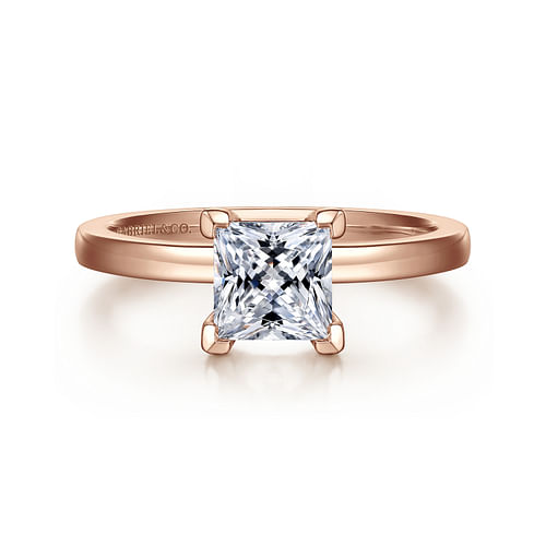 14K Rose Gold Princess Cut Diamond Engagement Ring