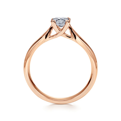 14K Rose Gold Princess Cut Diamond Engagement Ring