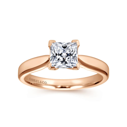 14K Rose Gold Princess Cut Diamond Engagement Ring