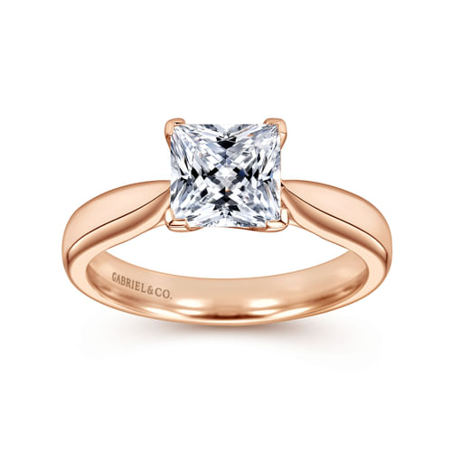 14K Rose Gold Princess Cut Diamond Engagement Ring