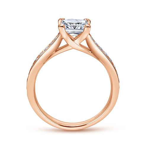 14K Rose Gold Princess Cut Diamond Engagement Ring