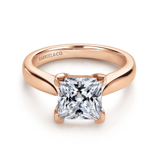Gabriel - 14K Rose Gold Princess Cut Diamond Engagement Ring