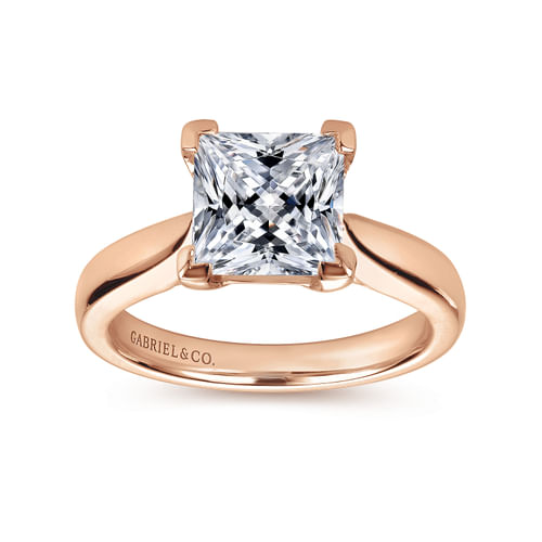 14K Rose Gold Princess Cut Diamond Engagement Ring