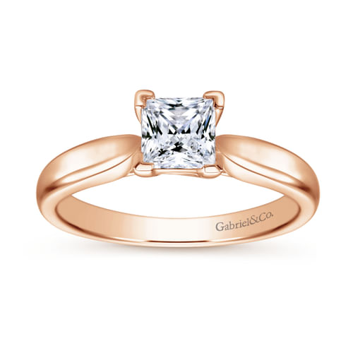14K Rose Gold Princess Cut Diamond Engagement Ring
