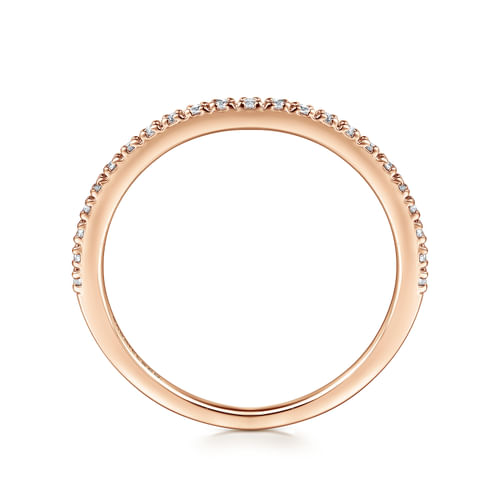 14K Rose Gold Prong Set Diamond Wedding Band