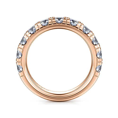 14K Rose Gold Round 11 Stone Diamond Anniversary Band