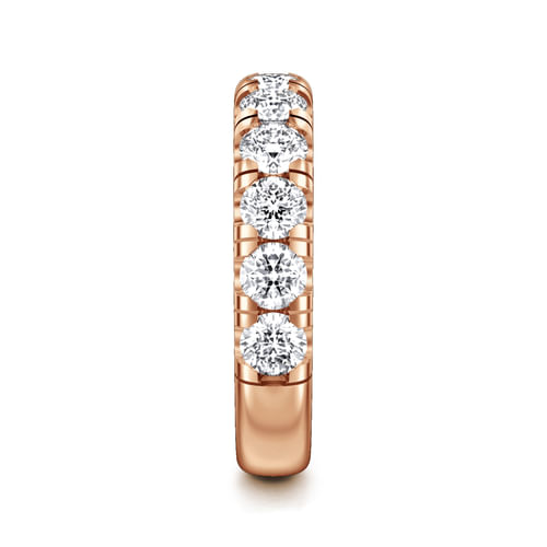 14K Rose Gold Round 11 Stone Diamond Anniversary Band