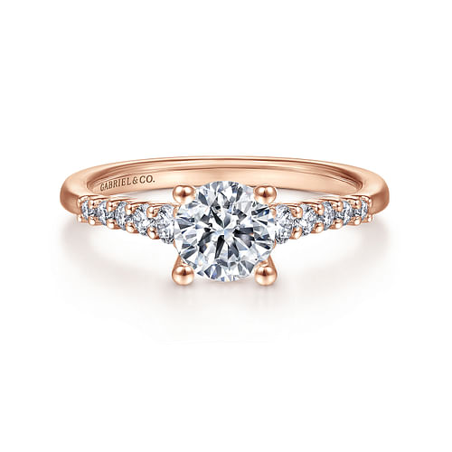 14K Rose Gold Round Diamond Engagement Ring