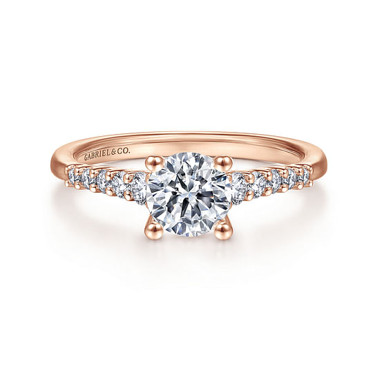 Gabriel - 14K Rose Gold Round Diamond Engagement Ring