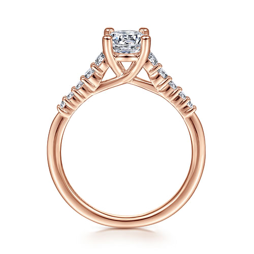 14K Rose Gold Round Diamond Engagement Ring