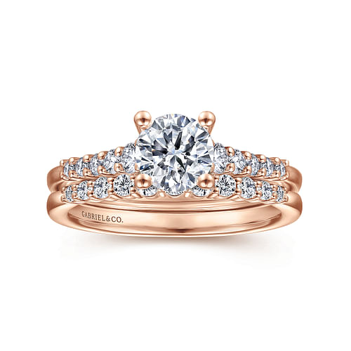 14K Rose Gold Round Diamond Engagement Ring