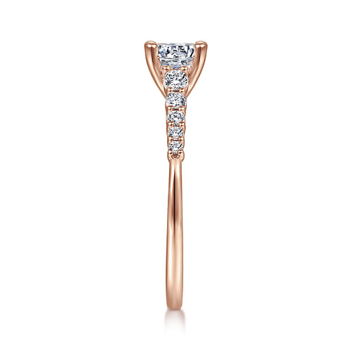 14K Rose Gold Round Diamond Engagement Ring