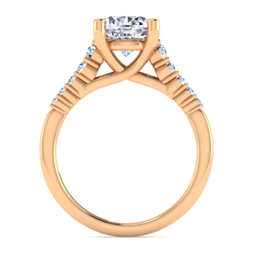 14K Rose Gold Round Diamond Engagement Ring