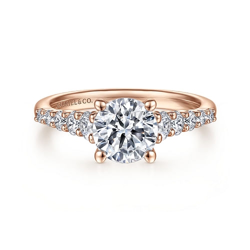 14K Rose Gold Round Diamond Engagement Ring