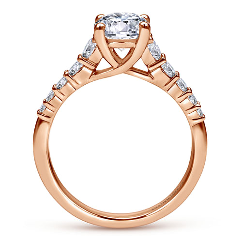 14K Rose Gold Round Diamond Engagement Ring