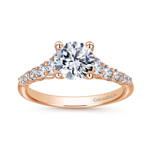 14K Rose Gold Round Diamond Engagement Ring