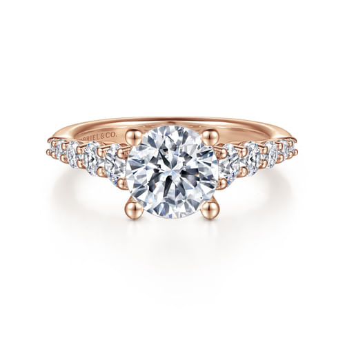 14K Rose Gold Round Diamond Engagement Ring