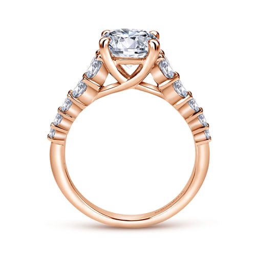 14K Rose Gold Round Diamond Engagement Ring