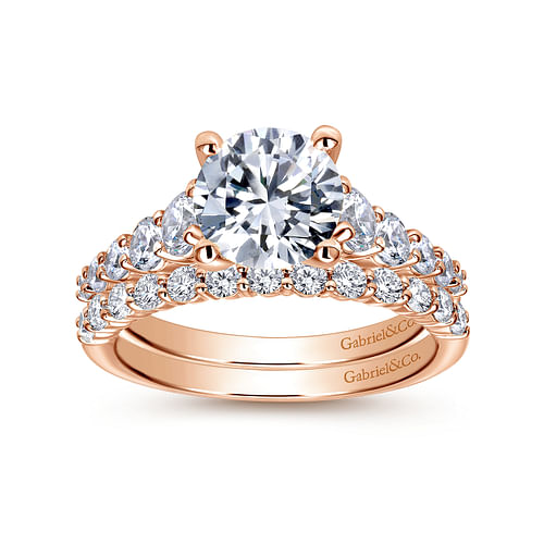 14K Rose Gold Round Diamond Engagement Ring