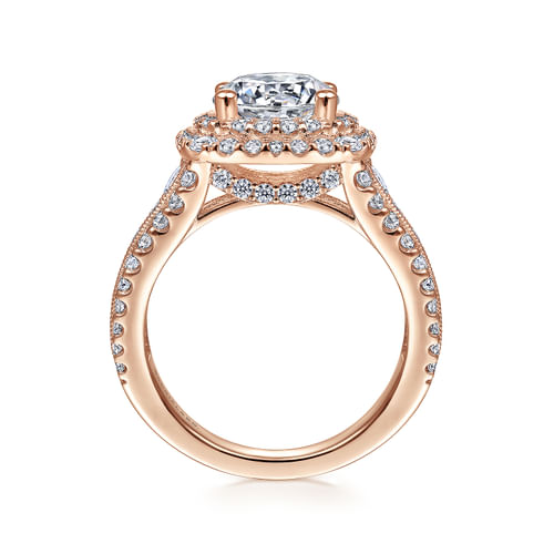 14K Rose Gold Round Diamond Engagement Ring