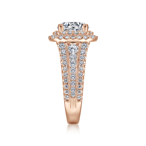 14K Rose Gold Round Diamond Engagement Ring